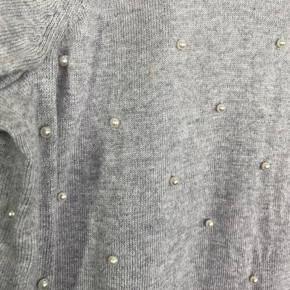 Sejour Women Grey Faux Pearl Button Down Cardigan Sweater Plus Size 1X - Picture 3 of 8
